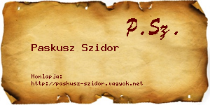 Paskusz Szidor névjegykártya